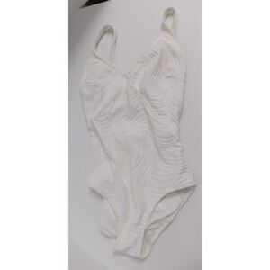 Gottex White Wave Pattern Bathing Swim‎ Suit Israel sz 6